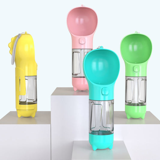 Keep Your Pet Hydrated, Fed, and Clean Anywhere You Go

Make every walk, road trip, hike, or park visit easier with this all-in-one pet travel water bottle. Designed for busy pet parents, it lets you give your dog fresh water, carry food, and clean up waste without bringing multiple bulky items.